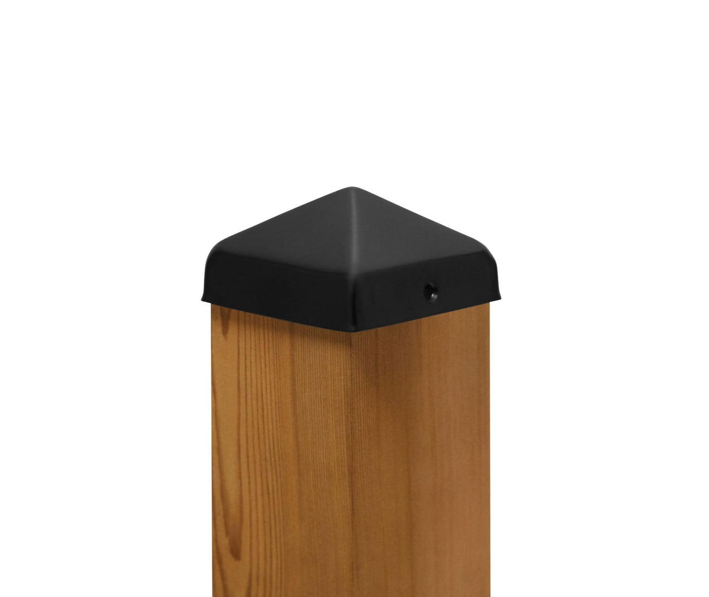 PERMAKAP 4-in x 4-in Black Stainless Steel Pyramid Black Stainless Steel Deck Post Cap