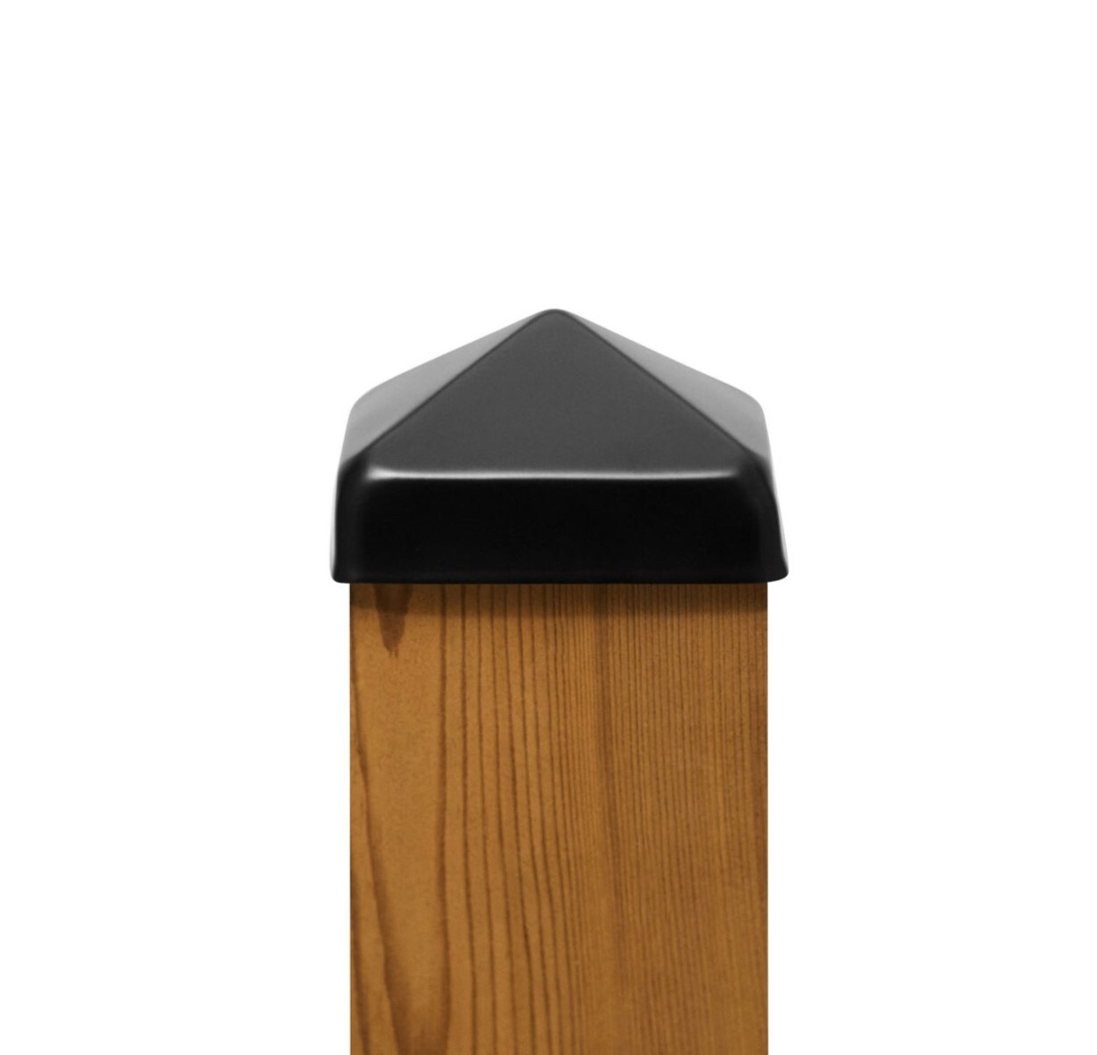 PERMAKAP 4-in x 4-in Black Stainless Steel Pyramid Black Stainless Steel Deck Post Cap