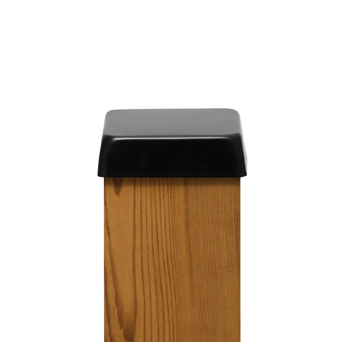 PERMAKAP 4-in x 4-in Black Stainless Steel Flat Top Black Stainless Steel Deck Post Cap