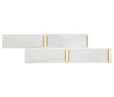 Giorbello (Sample) Marble and Mosaic White and Gray 2-in x 10-in Polished Marble Brick Marble Look Tile