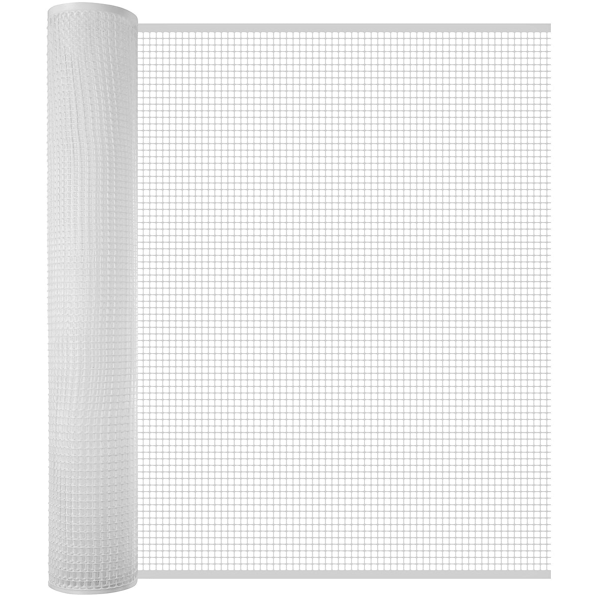 BOEN White Plastic Mesh Rolled Fencing - 15x2 Feet, 7-Gauge, UV-Resistant