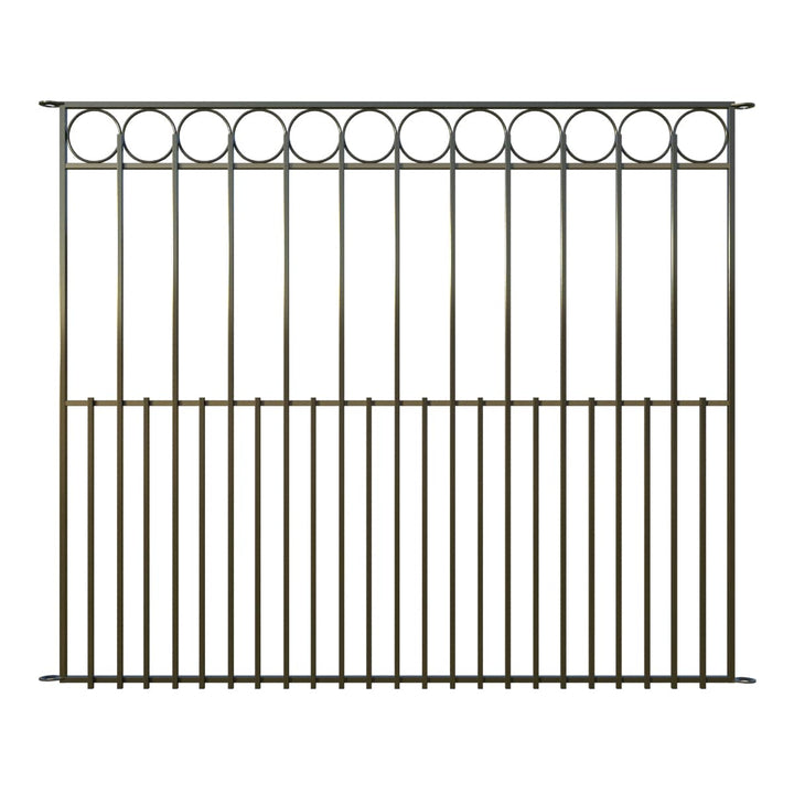 YARDLINK Grand Ambrose XL 3-ft H x 4-1/2-ft W Black Powder Coated Steel No Dig Flat-top No Dig Decorative Fence Panel