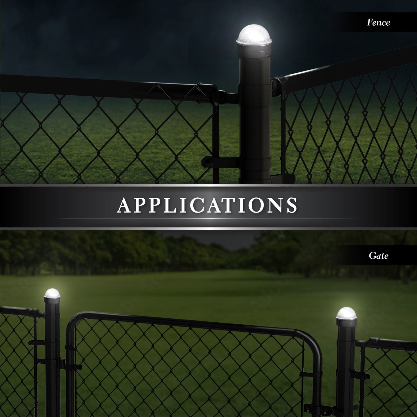 Classy Caps 5-Lumen 1-Watt Black Solar LED Outdoor Post Cap Light (4500 K)
