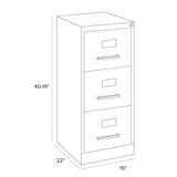 Hirsh Light Gray 3-Drawer 15-in File Cabinet