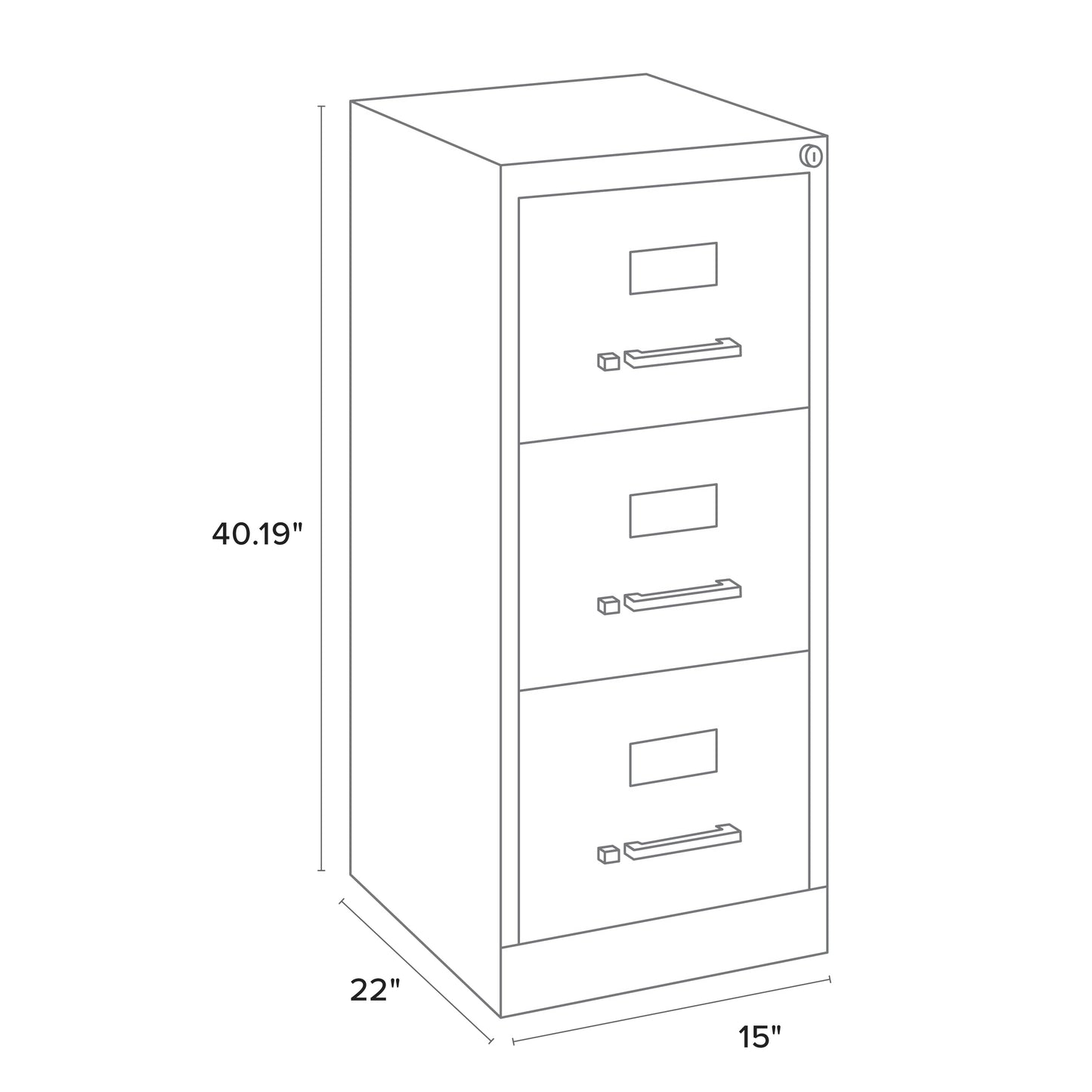 Hirsh Black 3-Drawer 15-in File Cabinet