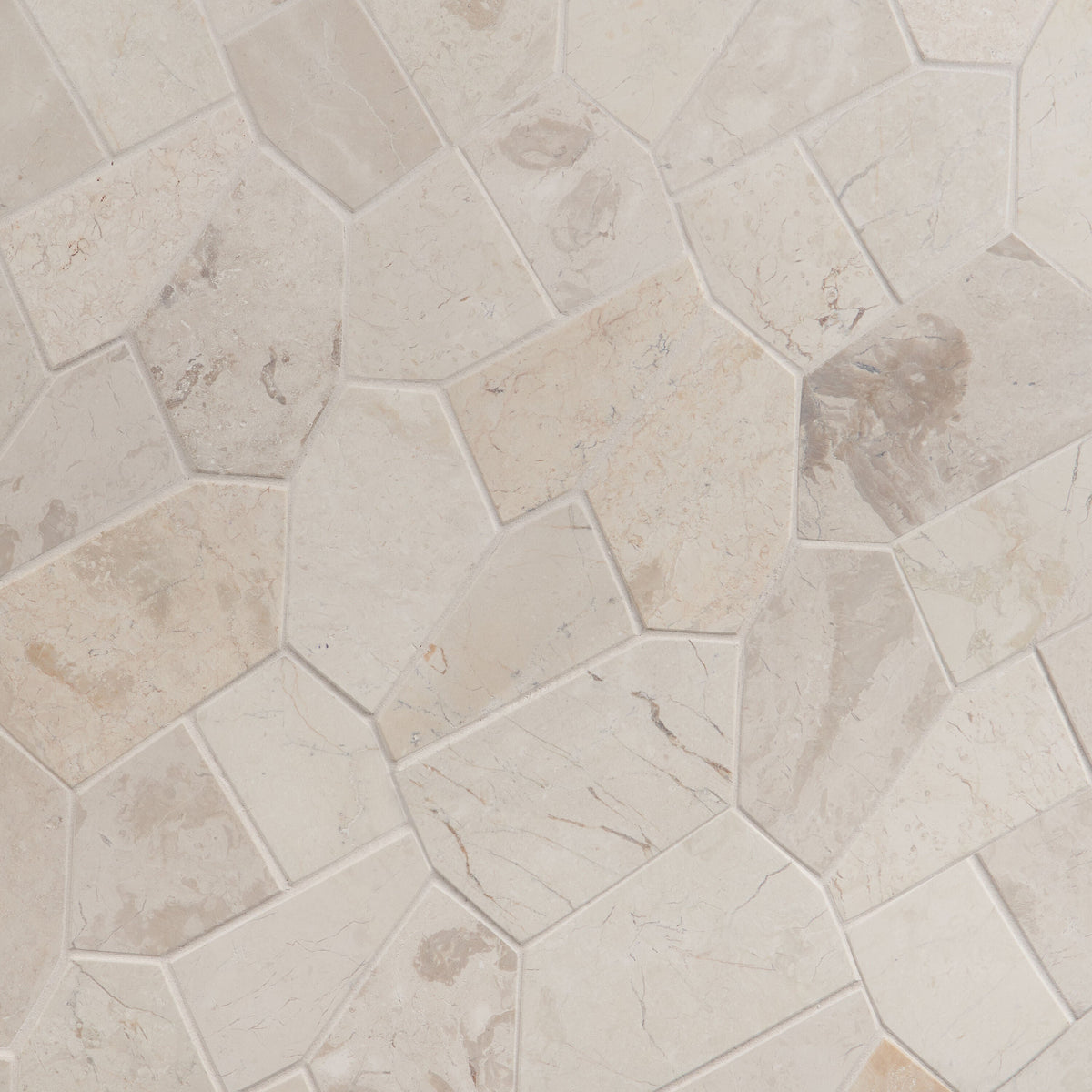 Artmore Tile Landscape Organica White 12-in x 20-in Honed Natural stone Marble Marble look Multi-shaped Mosaic Floor and Wall Tile product image