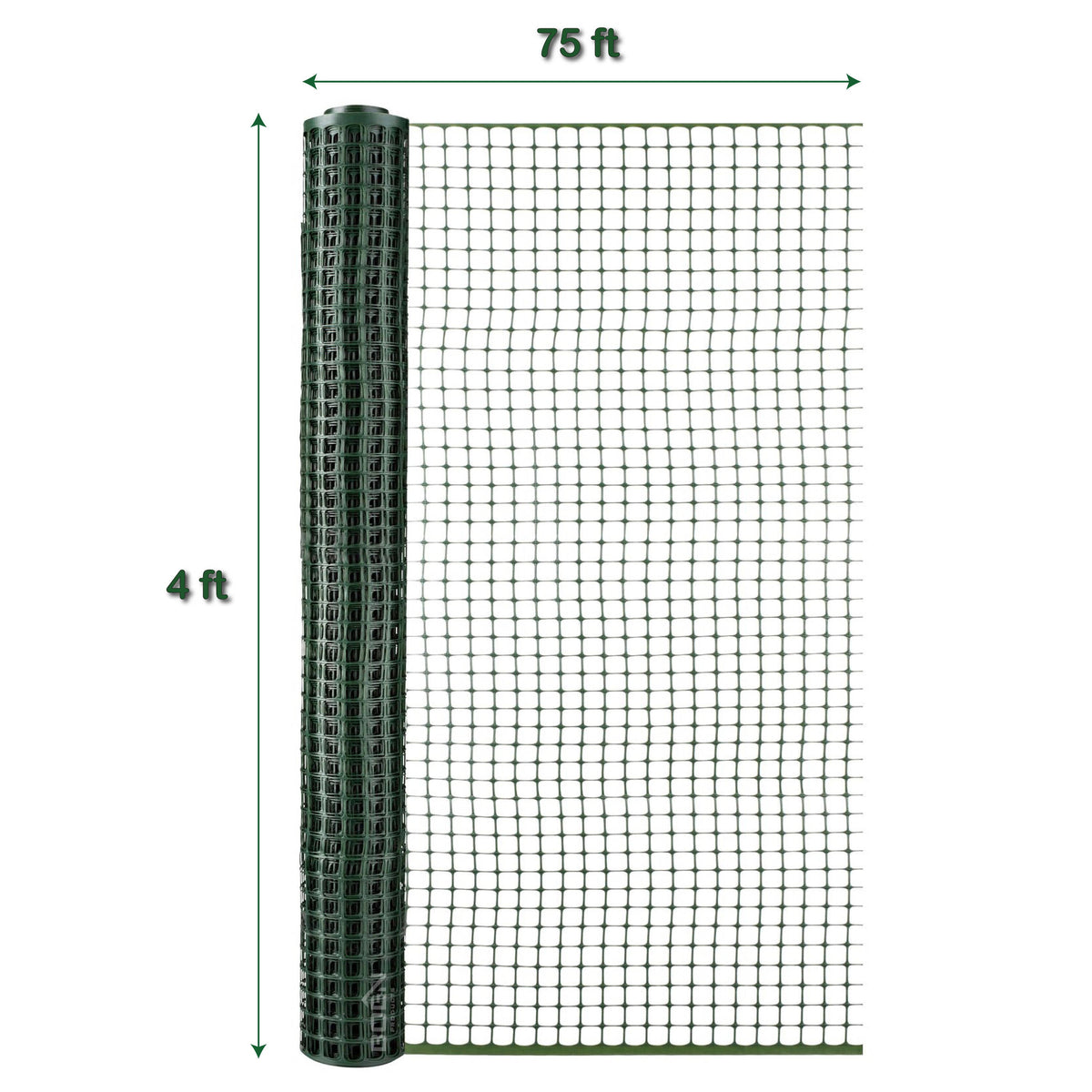 BOEN 100 ft. x 4 ft. 6-Gauge Green Plastic Extruded Mesh Rolled Fencing
