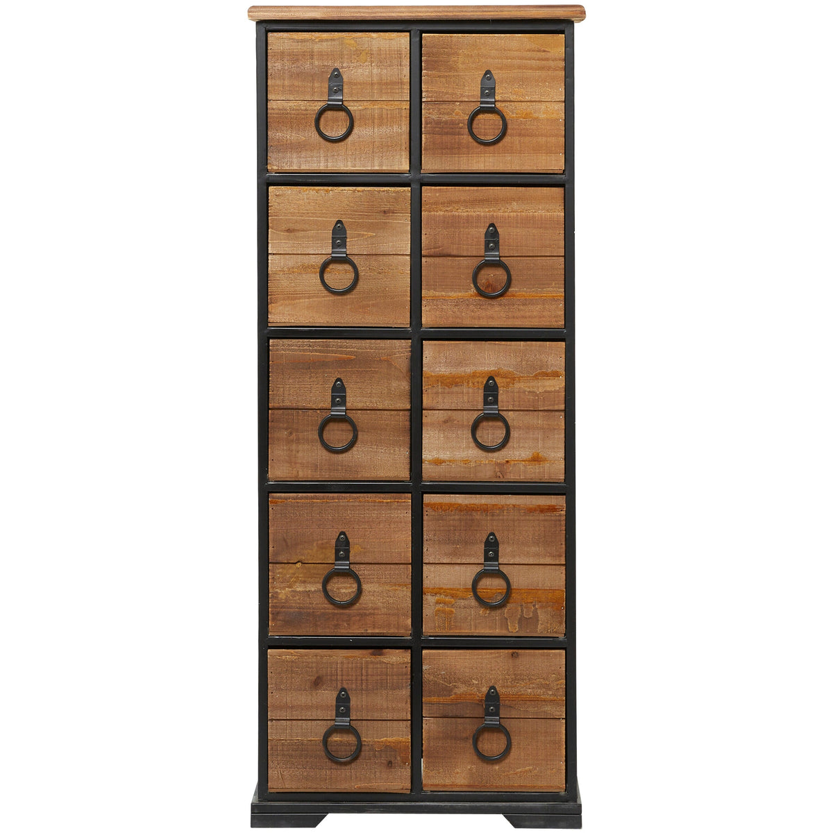 Grayson Lane Brown Rustic Metal Media Cabinet