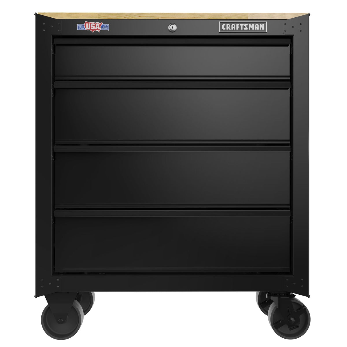 CRAFTSMAN 26.2-in L x 32.5-in H 4-Drawer Rolling Black Wood Work Bench