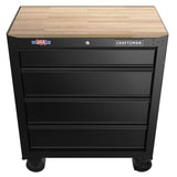CRAFTSMAN 26.2-in L x 32.5-in H 4-Drawer Rolling Black Wood Work Bench