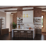 Progress Lighting McColl 6-Light Vintage Brass Transitional Linear Large Hanging Kitchen Island Light