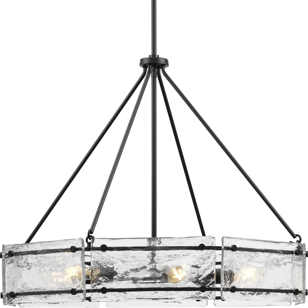 Progress Lighting Rivera 6-Light Matte Black Craftsman Chandelier