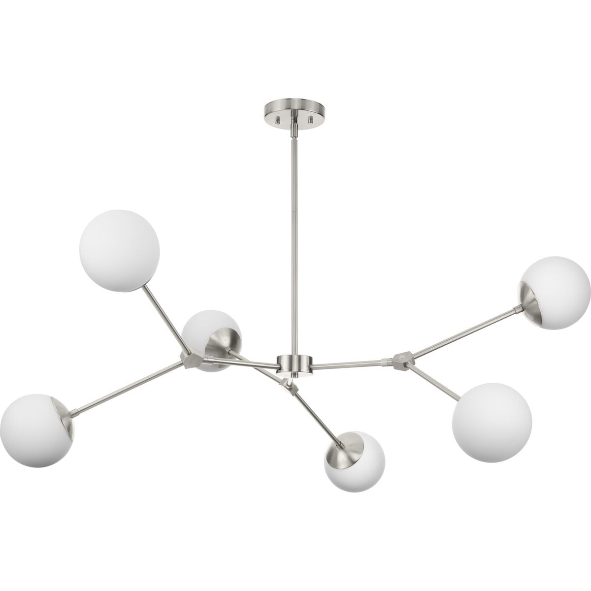 Progress Lighting Haas 6-Light Brushed Nickel Mid-century Chandelier