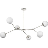 Progress Lighting Haas 6-Light Brushed Nickel Mid-century Chandelier