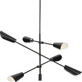 Progress Lighting Cornett 6-Light Matte Black Modern/Contemporary Led Chandelier