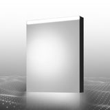 ExBrite Arvona 24-in x 30-in Lighted LED Surface Mount Matte Black Mirrored Medicine Cabinet