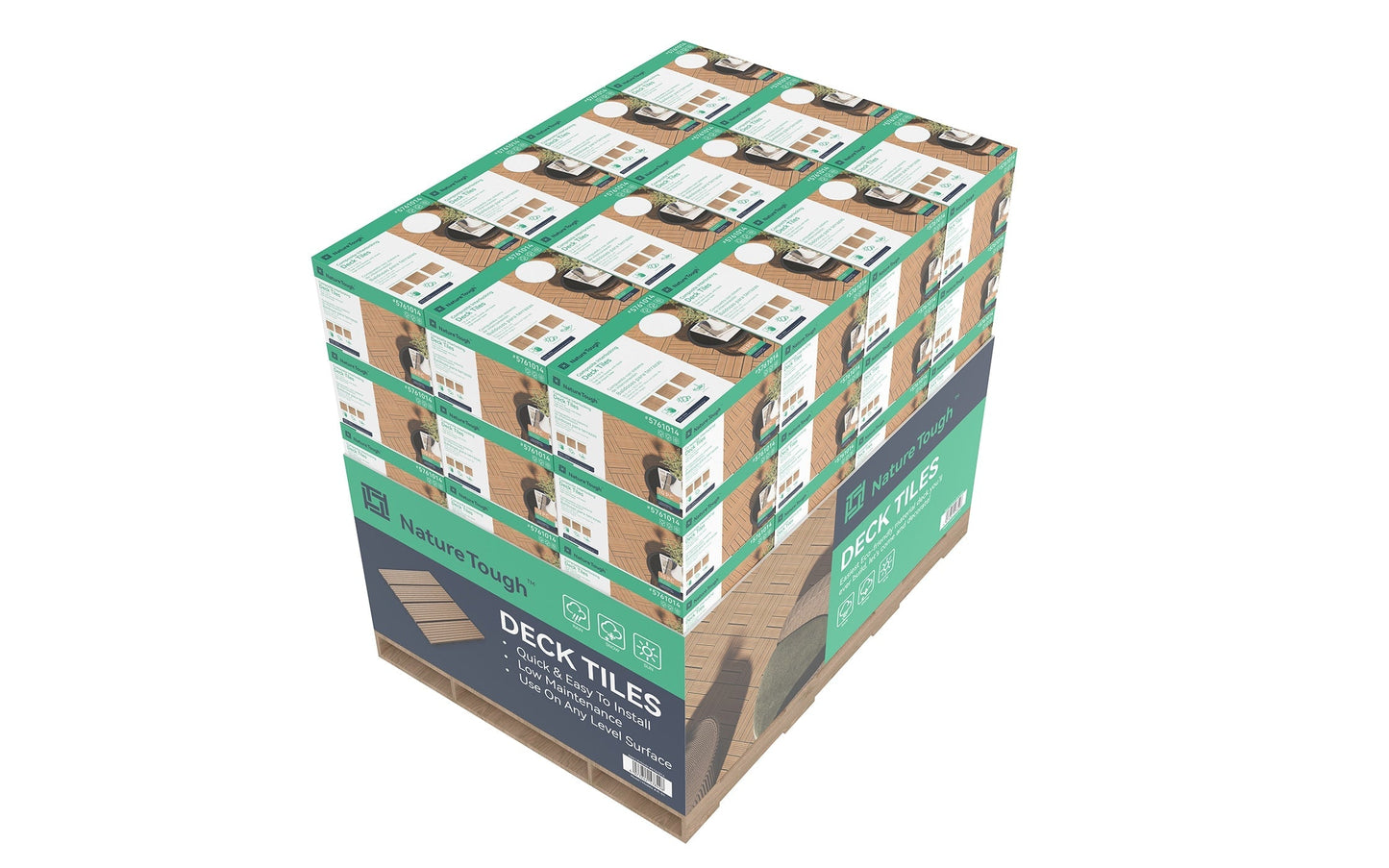10-Pack Teak Prefinished Pressure Treated Composite Deck Tile