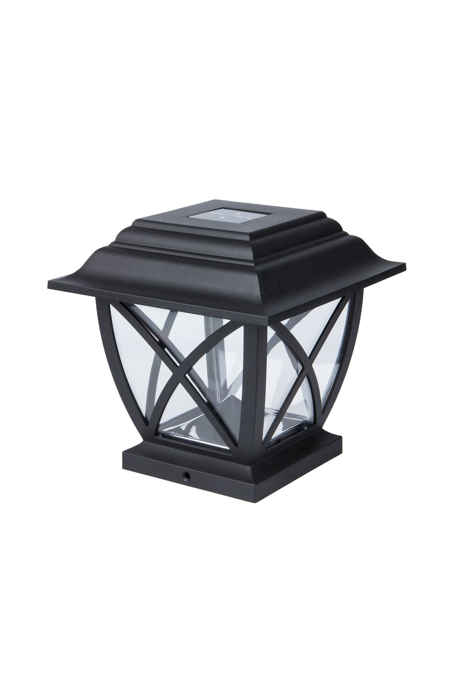 Harbor Breeze 4-in x 4-in 2-Pack 5-Lumen Black Solar LED Outdoor Post Cap Light (3500 K)