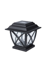 Harbor Breeze 4-in x 4-in 2-Pack 5-Lumen Black Solar LED Outdoor Post Cap Light (3500 K)
