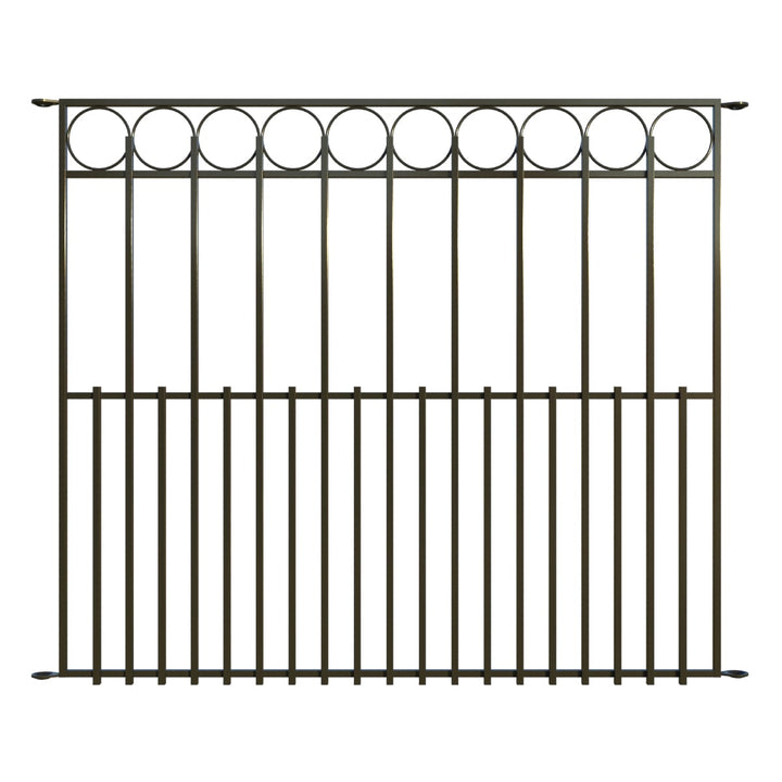 YARDLINK Grand Ambrose 3-ft H x 4-ft W Powder Coated Galvanized Steel Decorative Metal Flat-top No Dig Decorative Fence Panel