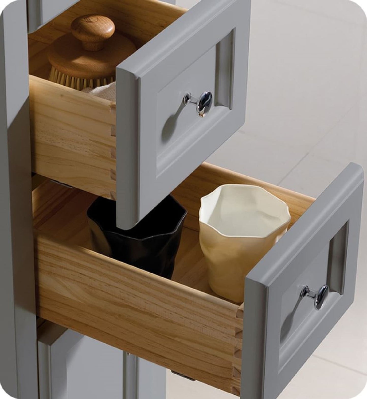 Fresca Oxford 14-in x 68-in x 15.84-in Gray Wood Freestanding Soft Close Corner Linen Cabinet