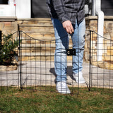 Zippity Outdoor Products 4 Panels 1 Gate 2-ft H x 2-ft W Black Galvanized Iron Scallop No Dig Garden Fence Gate Kit