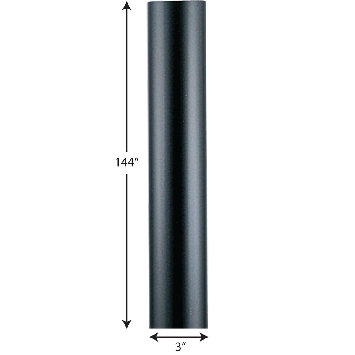 Progress Lighting 144-in Matte Black Aluminum Traditional Outdoor Light Pole, 3-in Dia (P5394-31)