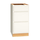 Diamond Express Jamestown 18-in W x 34.5-in H x 24-in D White Partial Overlay 3-Drawer Base Fully Assembled Plywood Cabinet (Recessed Panel Shaker Style)