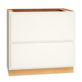 Diamond Express Jamestown 36-in W x 34.5-in H x 24-in D White Partial Overlay 2-Drawer Base Fully Assembled Plywood Cabinet (Recessed Panel Shaker Style)