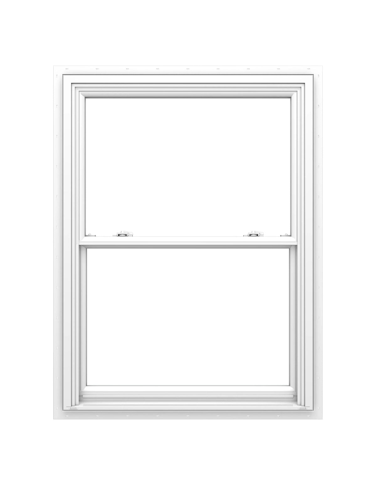 Pella 150 Series New Construction 35-1/2-in x 37-1/2-in White Vinyl Low-E Argon Double-Hung Window, Full Screen Included