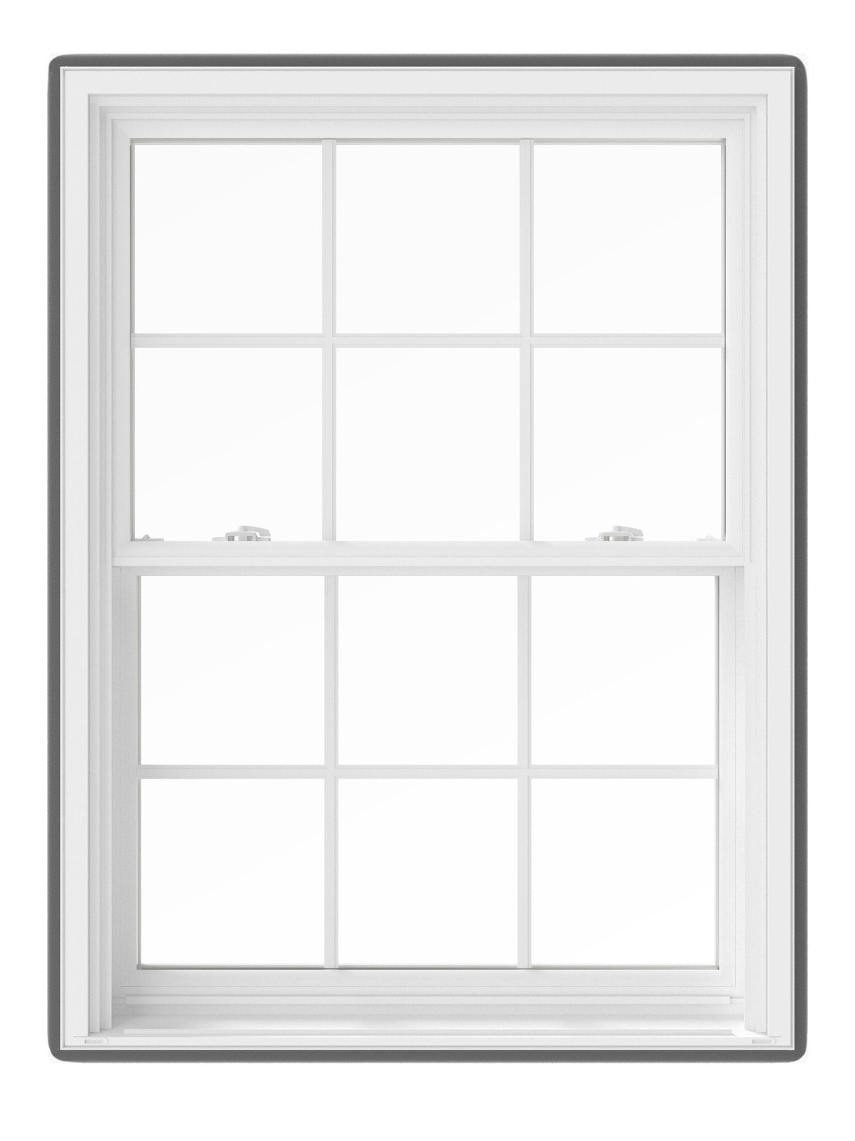 Pella 150 Series Replacement 35-1/2-in x 35-1/2-in White Vinyl Low‑E Argon Double-Hung Window, Full Screen Included