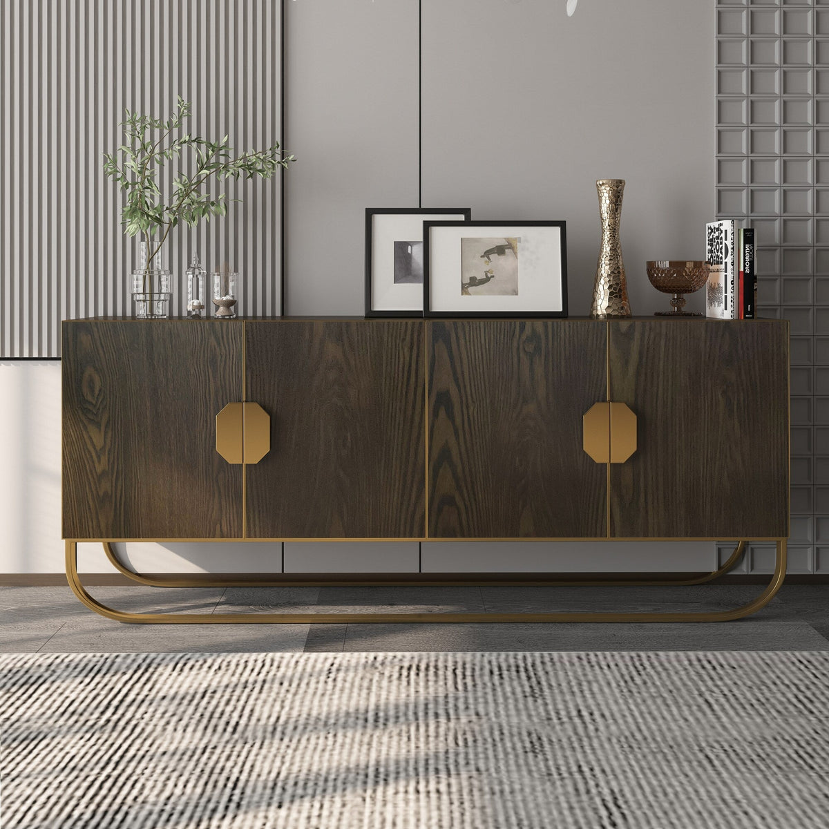 Clihome 15.75-in W x 31.5-in H Mdf Brown Freestanding Utility Storage Cabinet