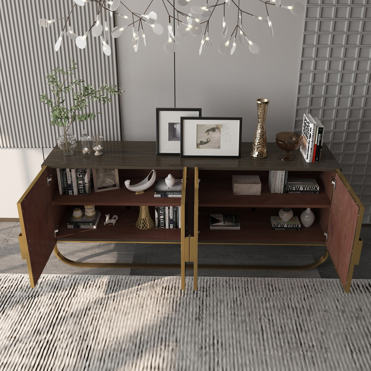 Clihome 15.75-in W x 31.5-in H Mdf Brown Freestanding Utility Storage Cabinet