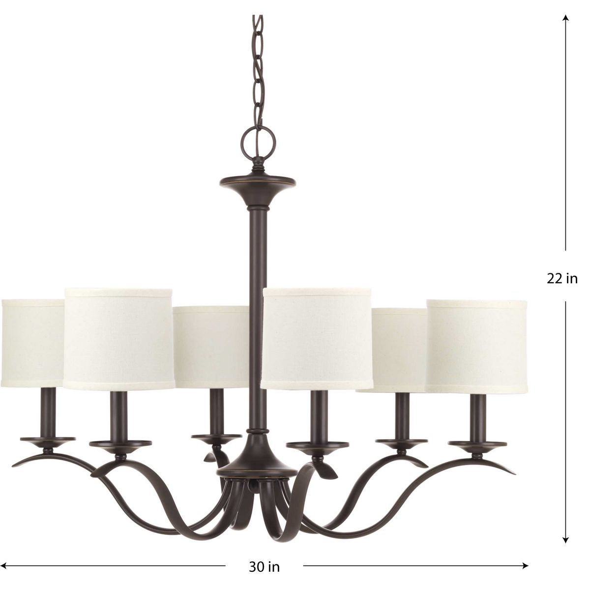 Progress Lighting Inspire 6-Light Antique Bronze Traditional Chandelier