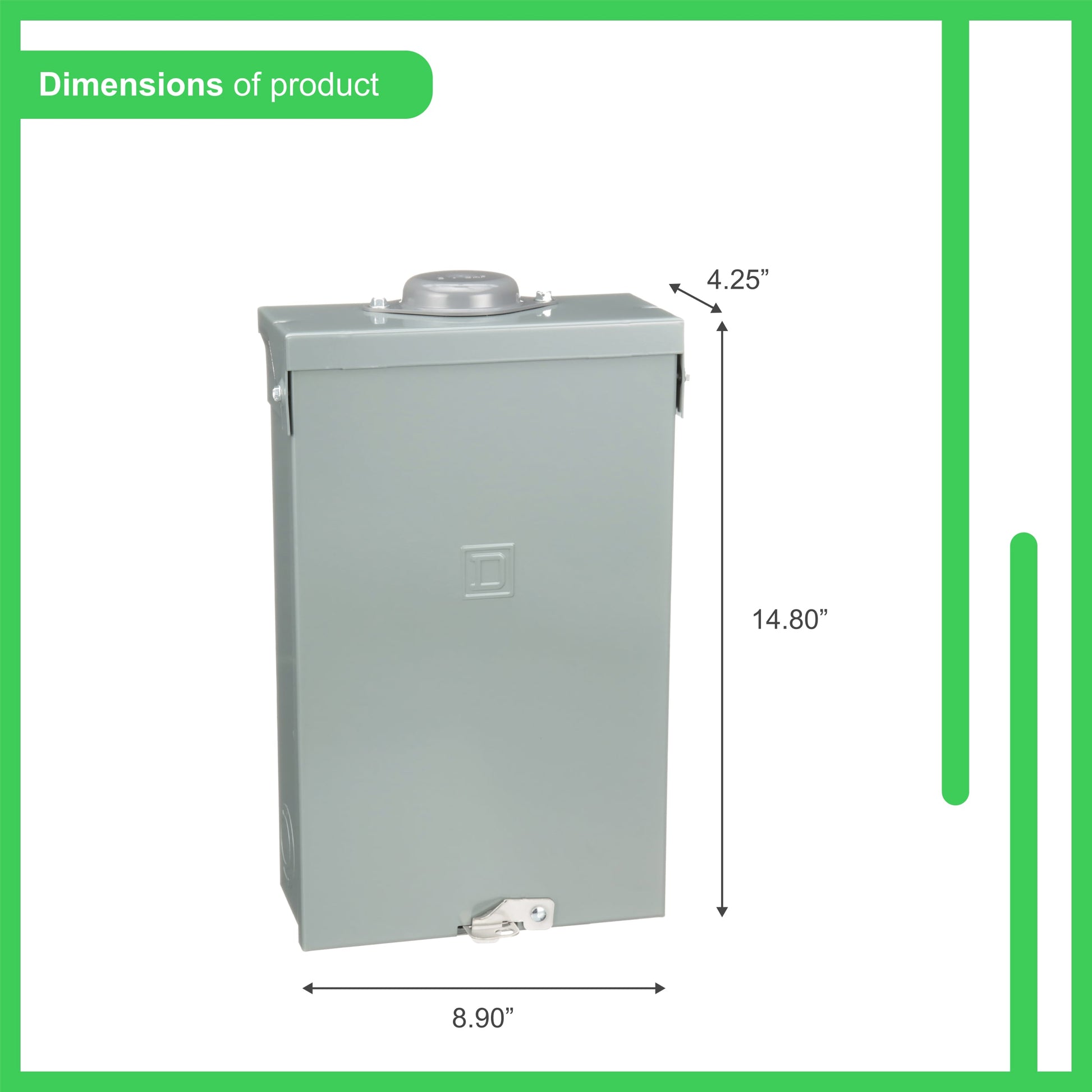 Square D Homeline 125-Amp 4-space load center - angle view