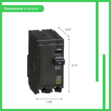Square D QO 50-Amp 2-Pole Standard Trip Circuit Breaker, 120/240V, 10kA
