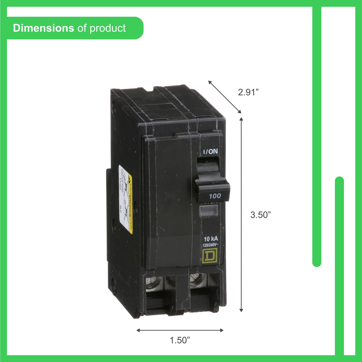 Schneider Electric Square D QO 100 Amp 2-Pole Circuit Breaker