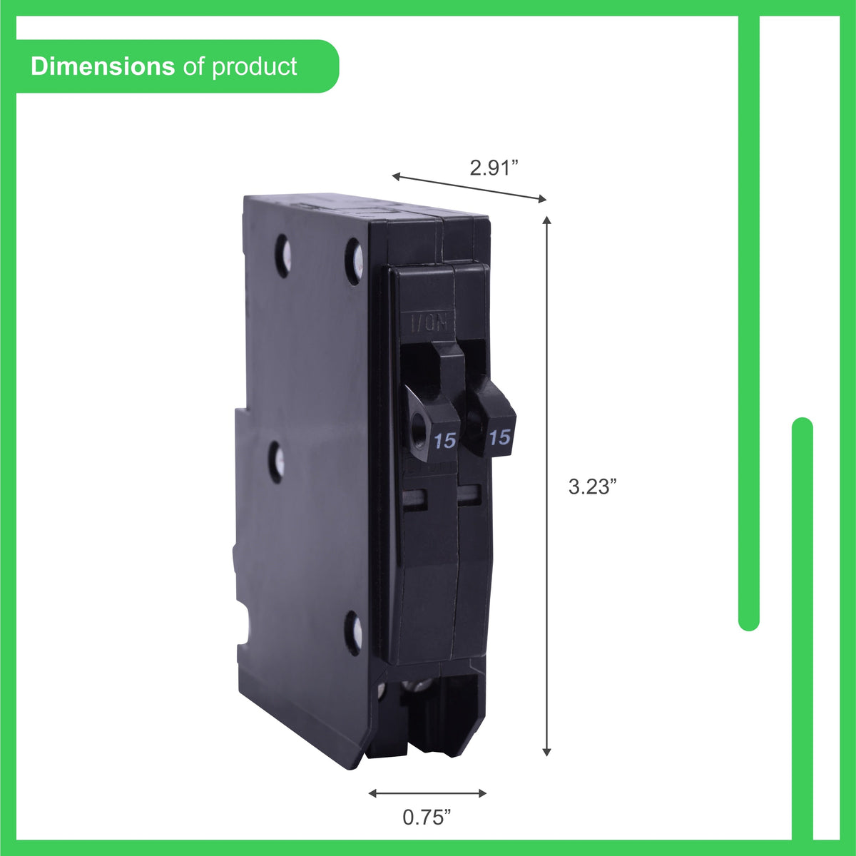 Square D QO 20-Amp/20-Amp 1-Pole Tandem Circuit Breaker, 3/4-in Width (QOT2020CP)