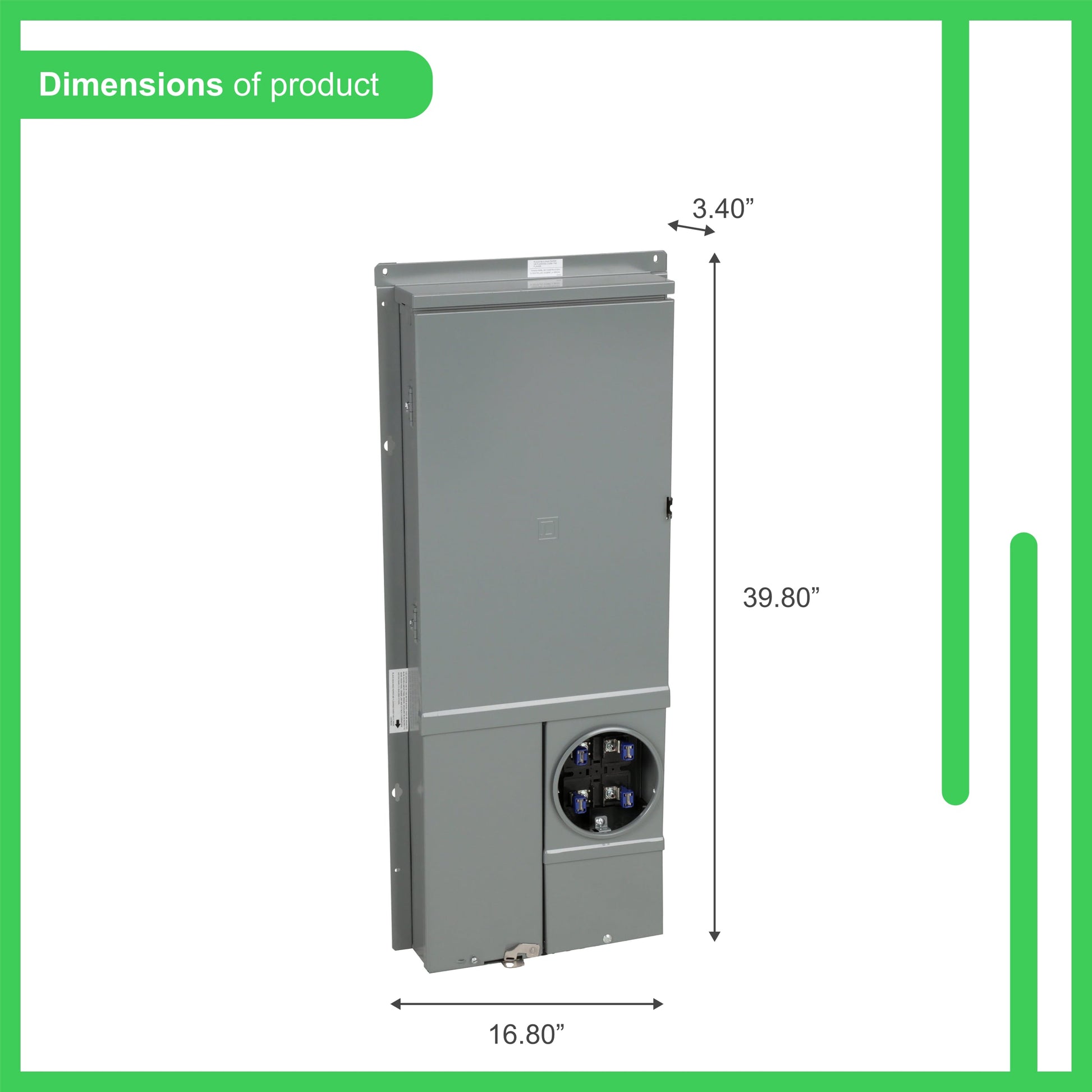 Square D Homeline Ring Type Overhead/Underground 200-Amp 20-space load center - angle view