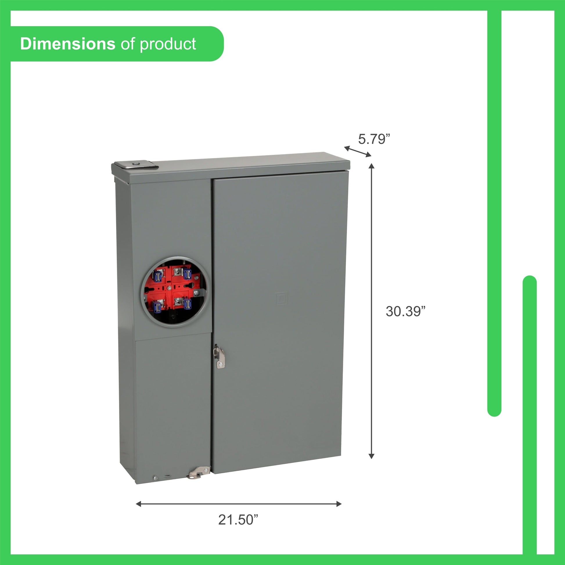 Square D Homeline Ring Type Overhead/Underground 200-Amp 20-space load center - angle view