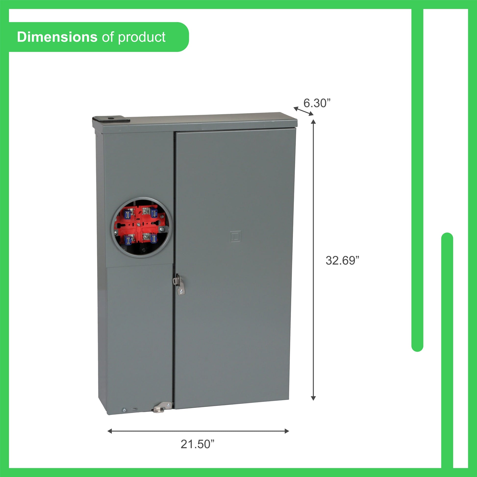Square D Homeline Ring Type Overhead/Underground 200-Amp 30-space load center - angle view