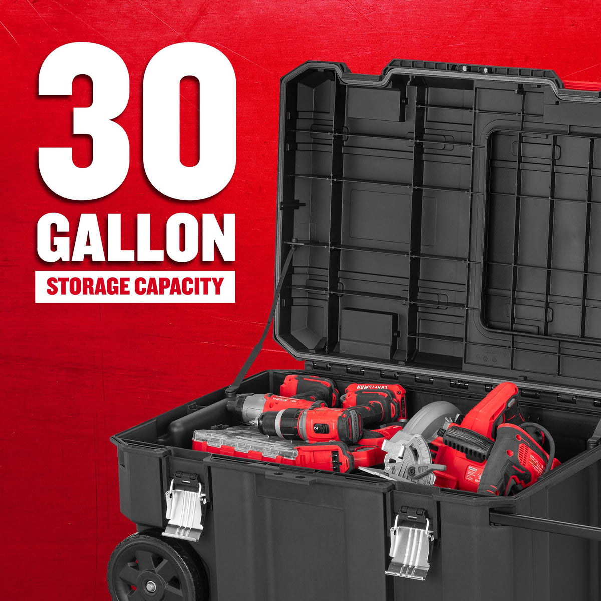 CRAFTSMAN VERSASTACK 30.4-in Black Polypropylene Rolling Lockable Tool Box