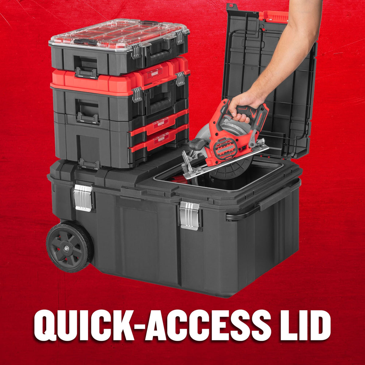 CRAFTSMAN VERSASTACK 30.4-in Black Polypropylene Rolling Lockable Tool Box