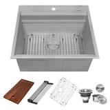 Ruvati Stainless Steel Undermount Laundry Sink with Drain - 21" x 18"