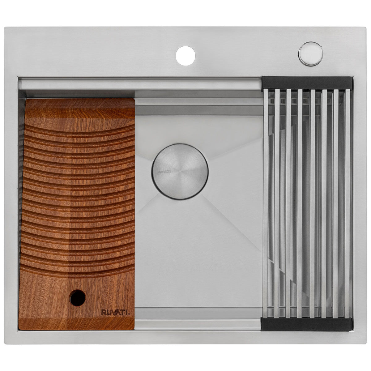 Ruvati Stainless Steel Undermount Laundry Sink with Drain - 21" x 18"