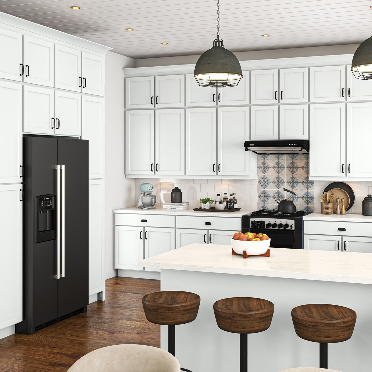Hugo&Borg PRO Glendale 24-in W x 42-in H x 24-in D Pure White Diagonal Corner Wall Ready To Assemble Plywood Cabinet (Recessed Panel Shaker Style)