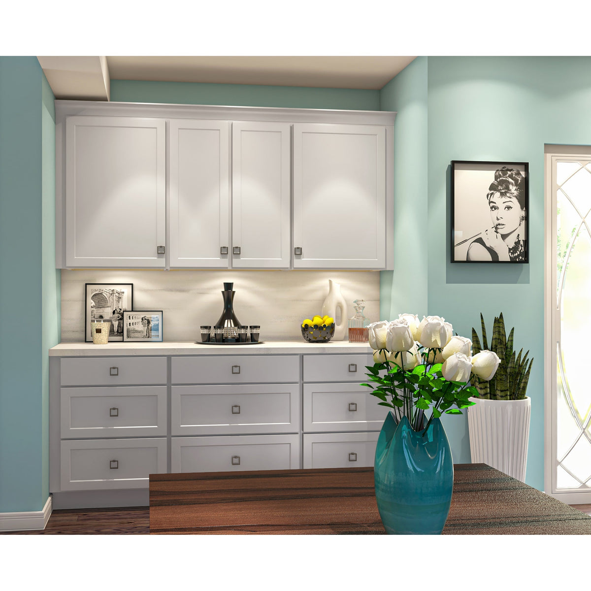 Hugo&Borg PRO Jasper 12-in W x 34.5-in H x 24-in D Whisper Gray 1-Drawer Base Ready To Assemble Plywood Cabinet (Flat Panel Shaker Style)