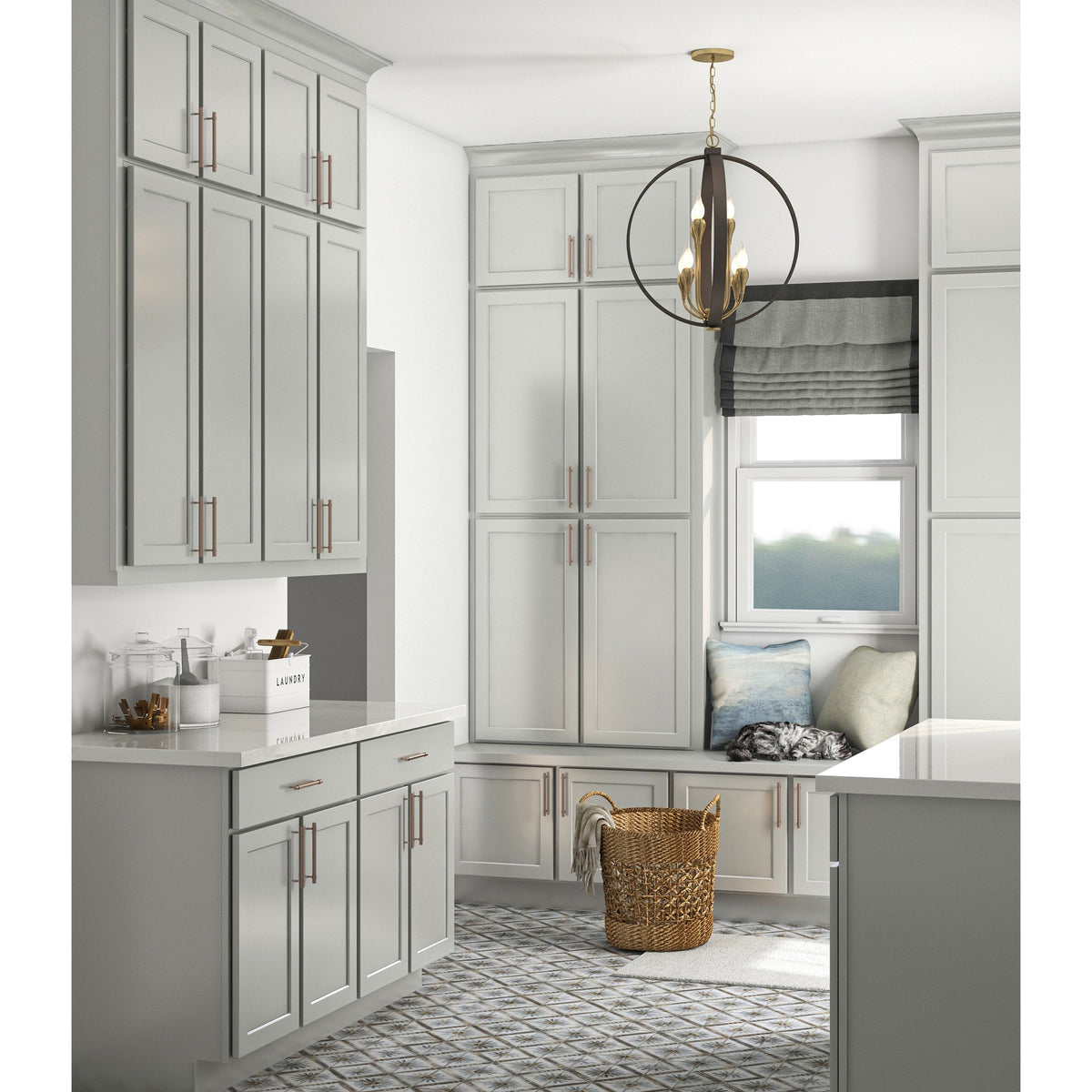 Hugo&Borg PRO Jasper 12-in W x 34.5-in H x 24-in D Whisper Gray 1-Drawer Base Ready To Assemble Plywood Cabinet (Flat Panel Shaker Style)