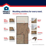 SimpleSolutions Ridge Line Mix 2-in x 78.7-in Vinyl Floor 4-in-1 Multi-purpose Moulding