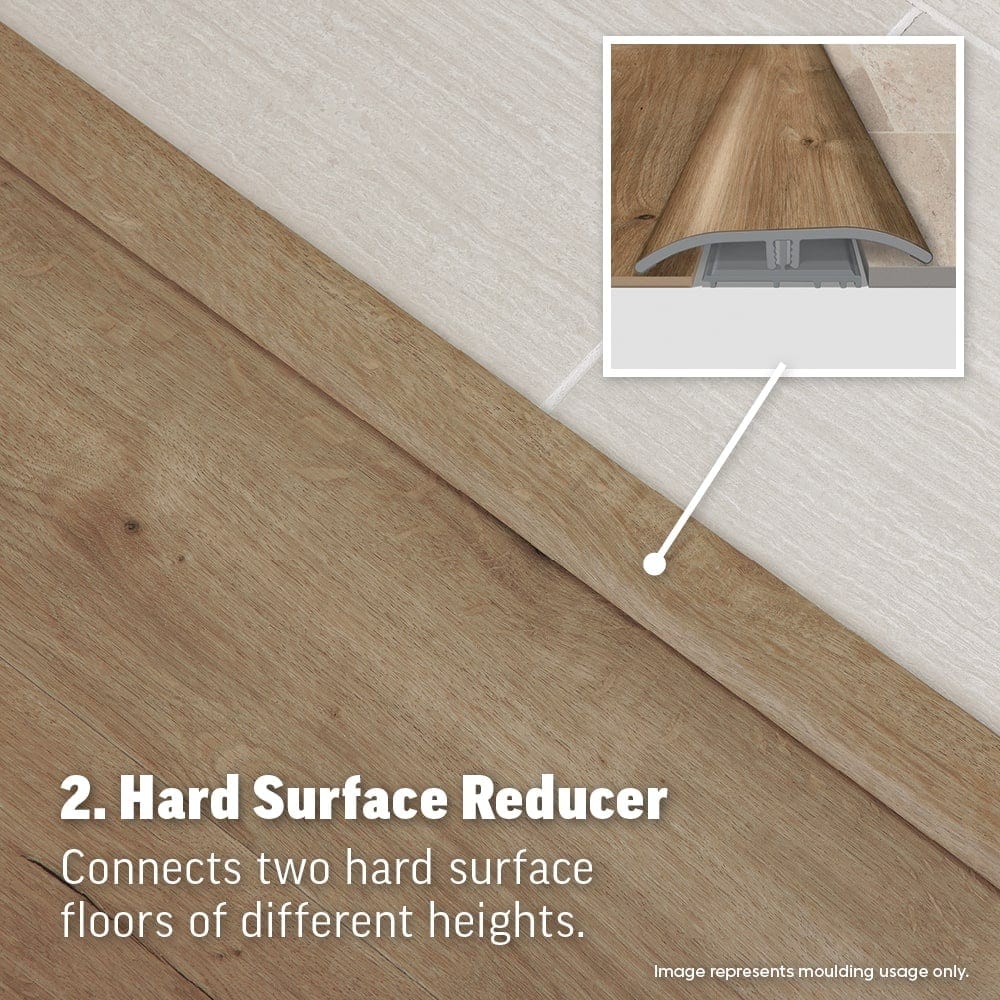 SimpleSolutions English Isle Oak 2-in x 78.7-in Vinyl Floor 4-in-1 Multi-Purpose Moulding